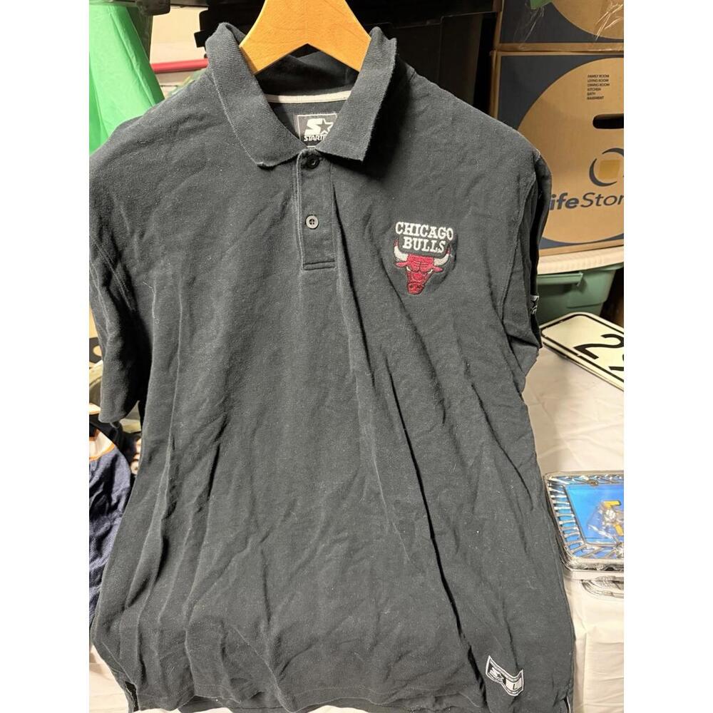 Vintage Starter Chicago Bulls Polo Shirt Mens Size‎ Large